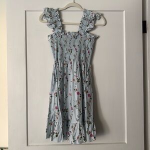 Hill House Elizabeth Nap Dress XS Pond Floral Poplin